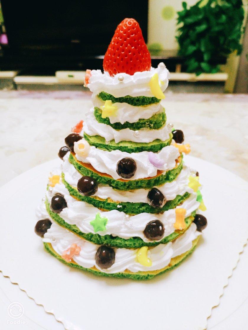 免烤箱❗️高颜值巨好吃的圣诞树松饼蛋糕🎄手把手教你做，让我们一起快乐过圣诞。