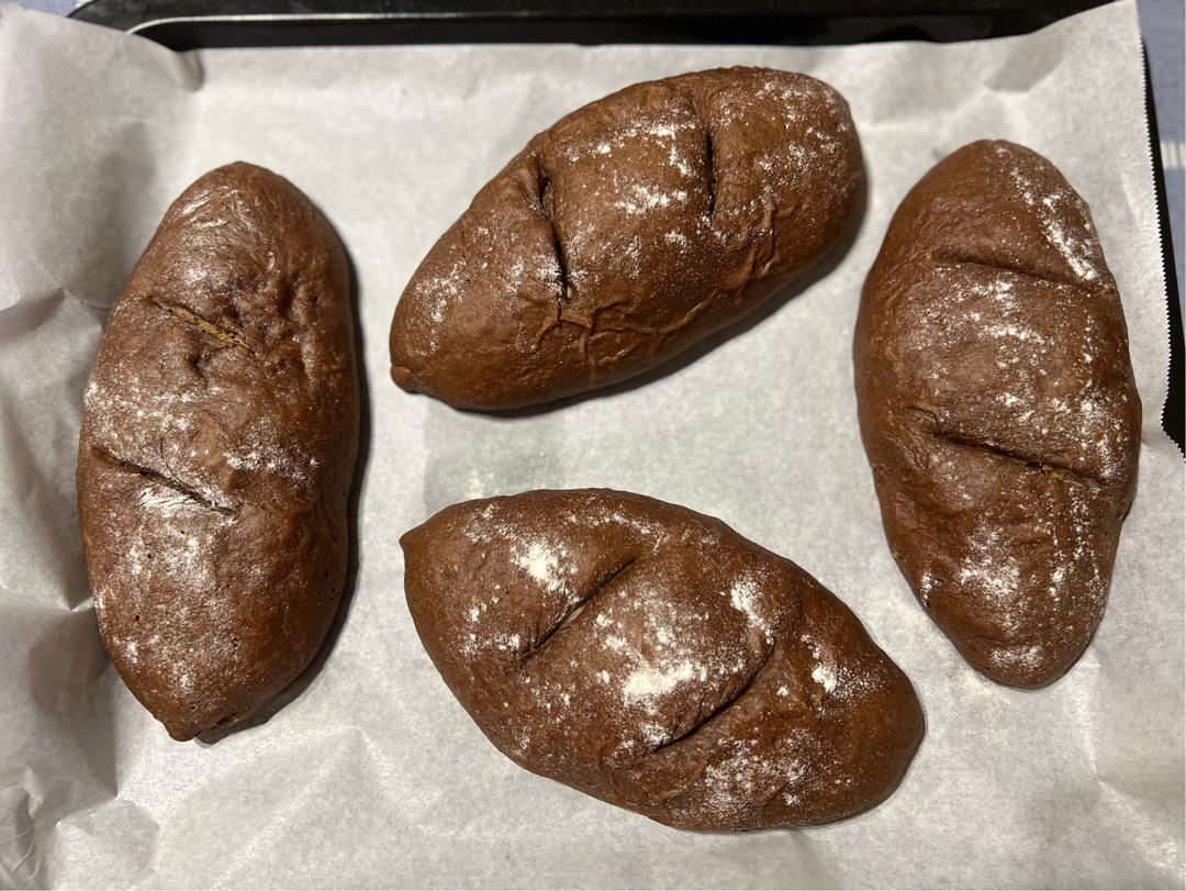黑麦可可芋泥麻薯欧包的做法