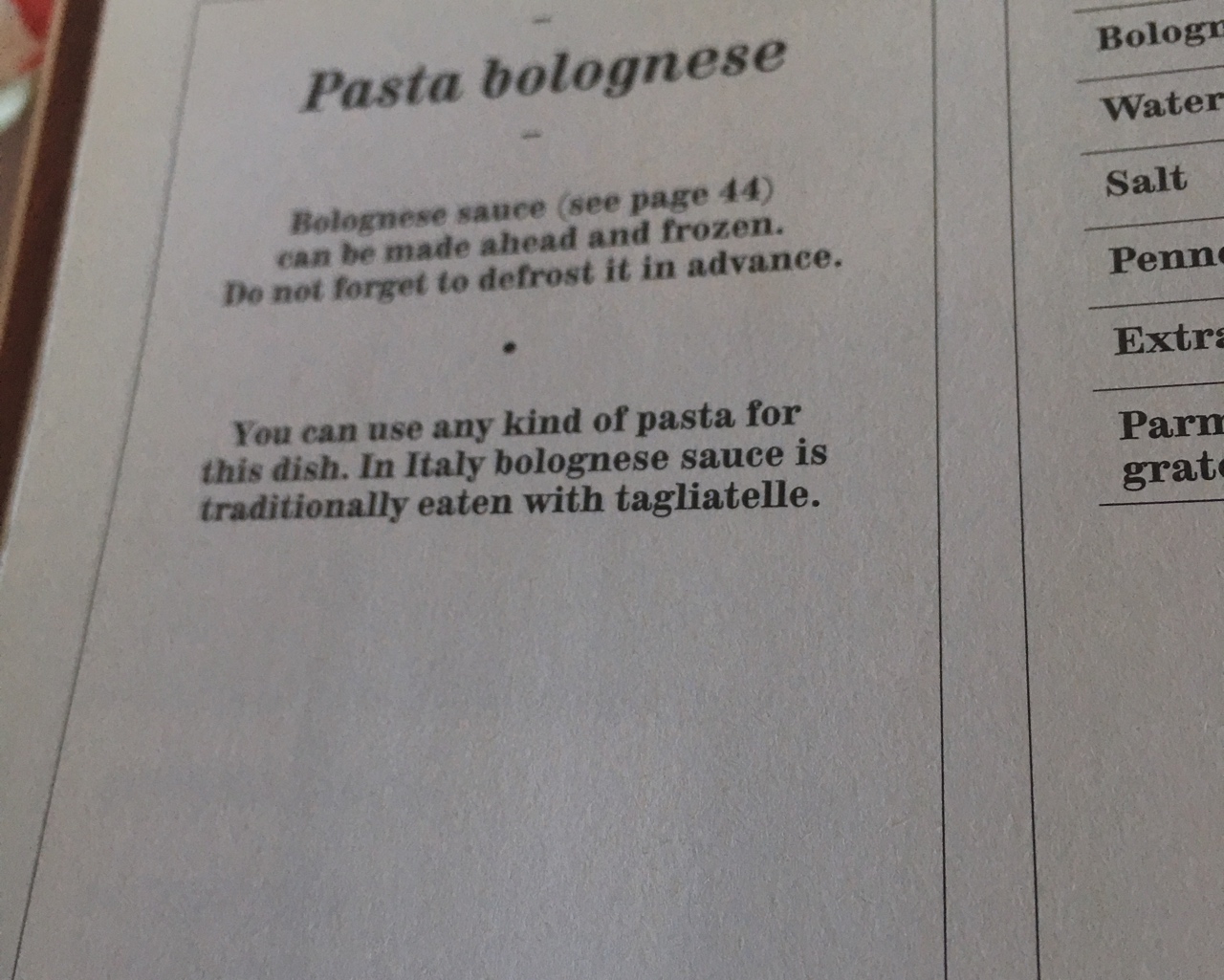 Pasta Bolognese