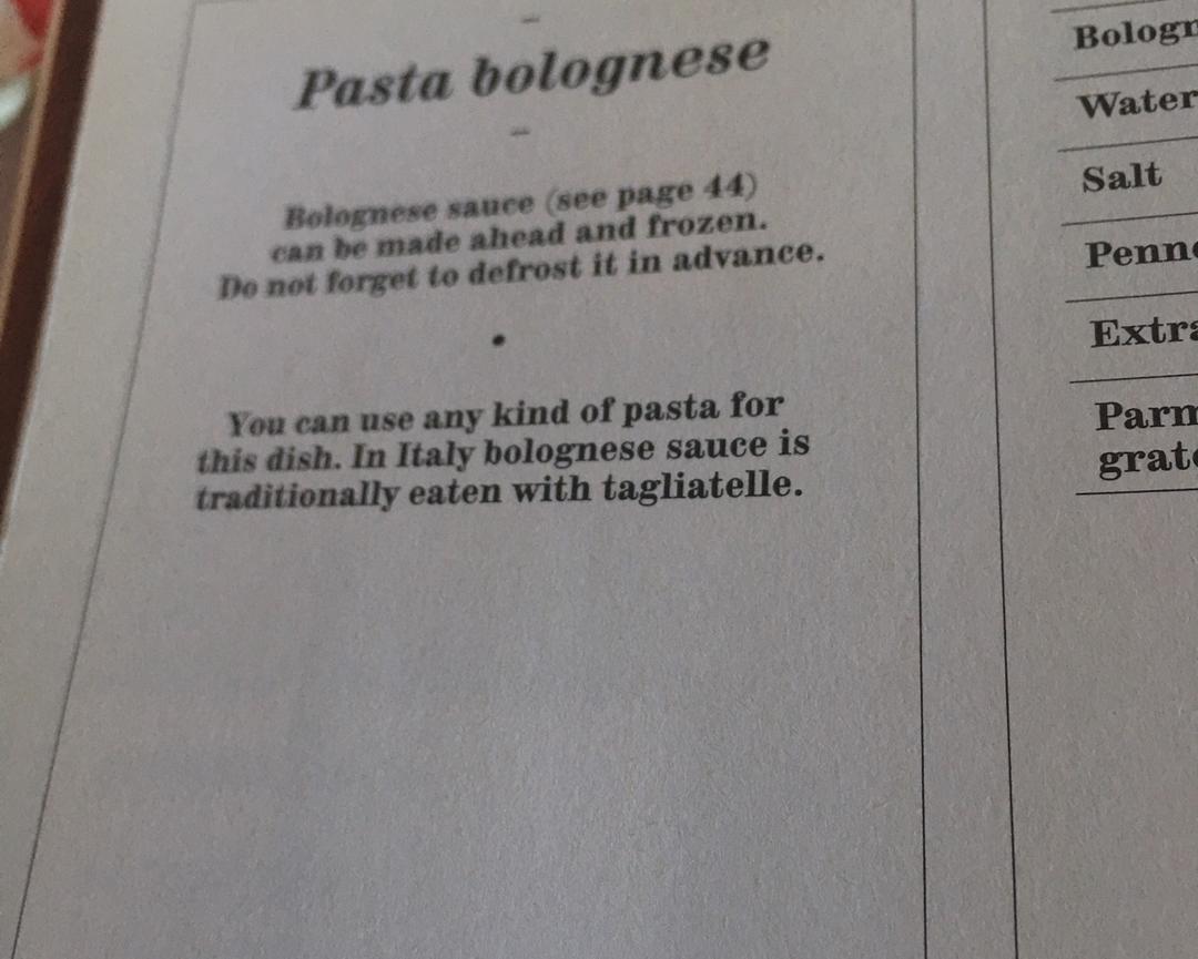 Pasta Bolognese