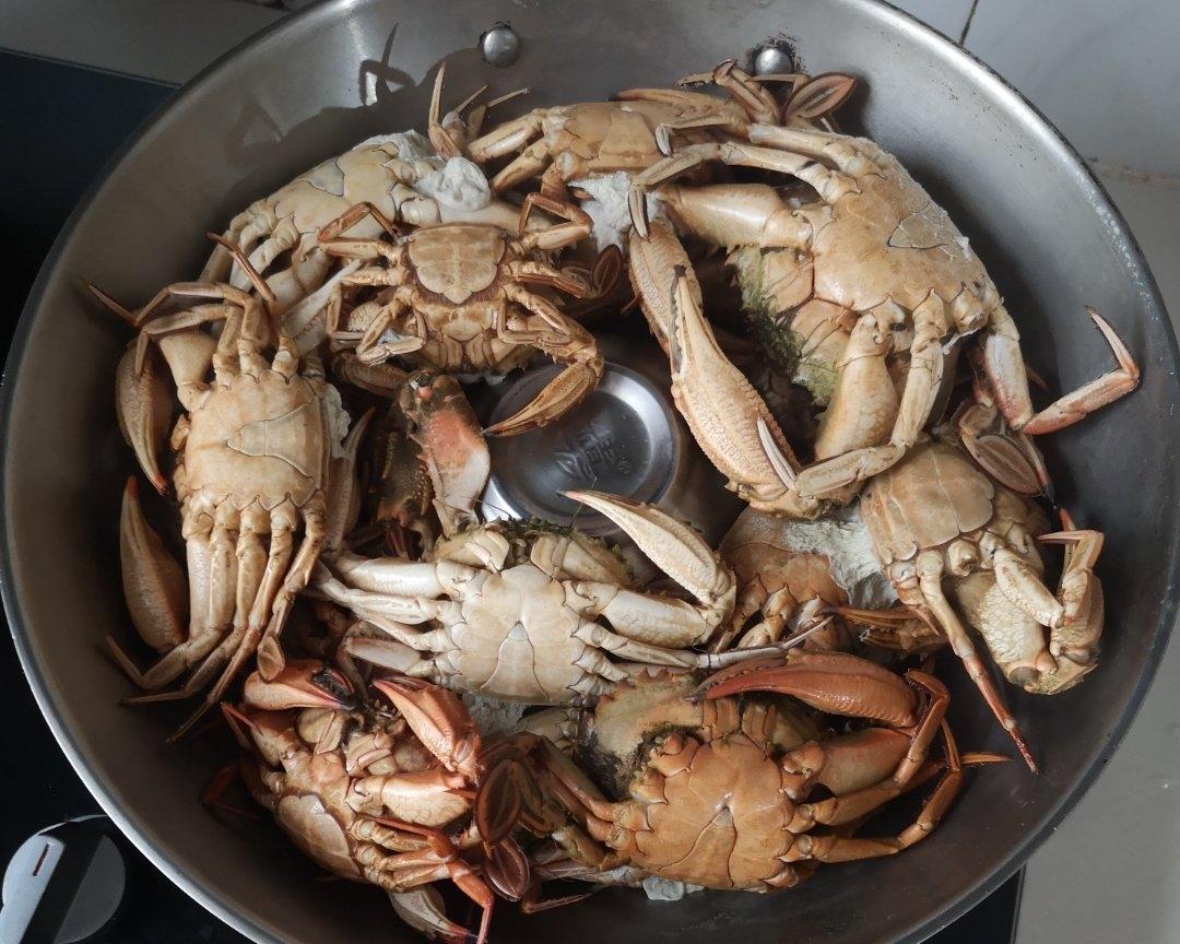 水煮花盖蟹，赤甲红，鲜美无比