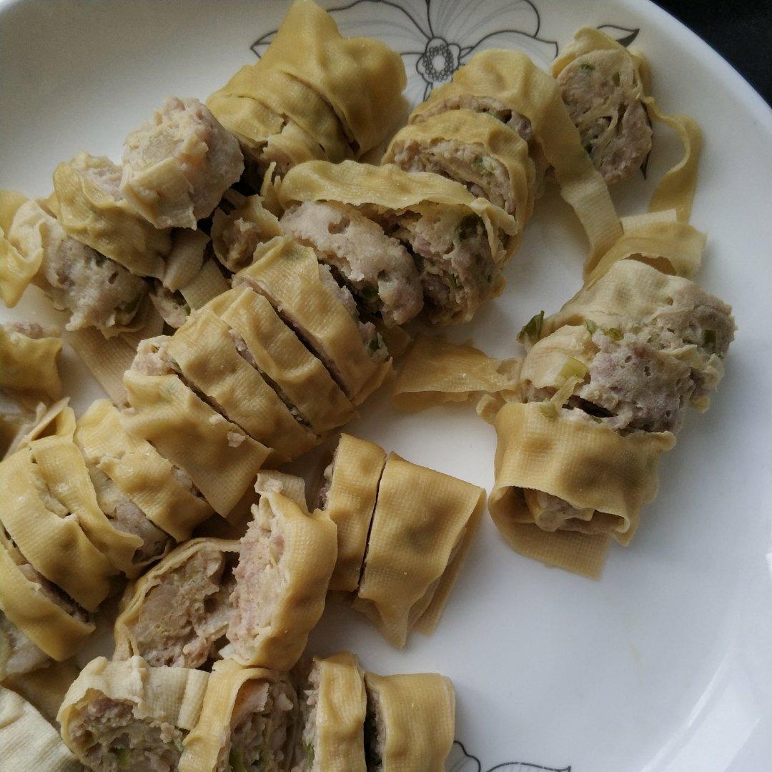干豆腐蒸肉卷