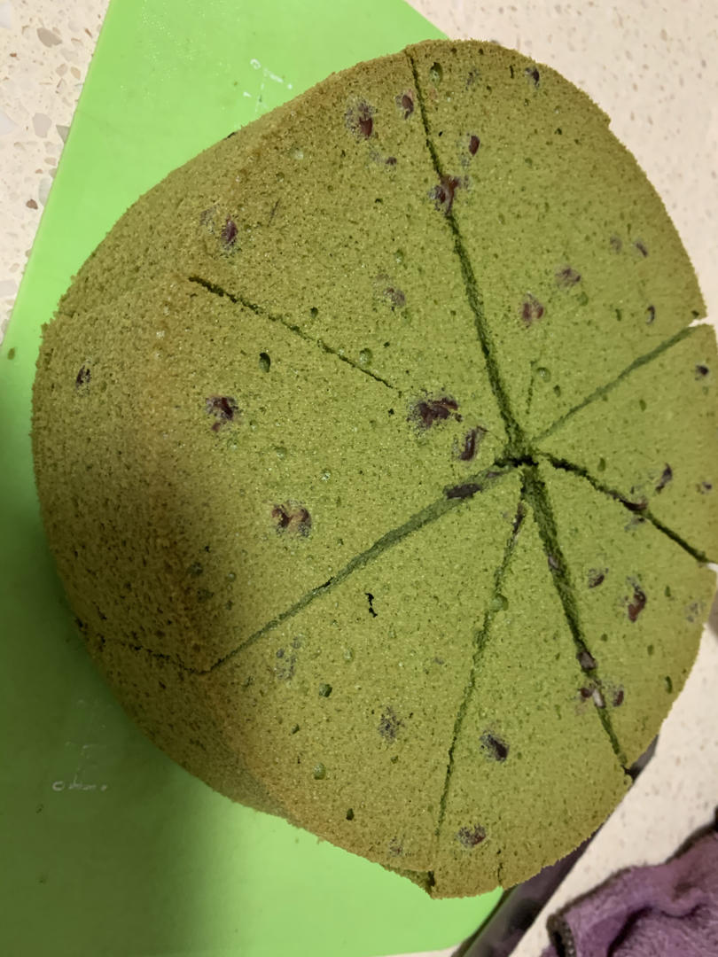 细腻绵软抹茶红豆戚风【附蜜红豆分布均匀小技巧】