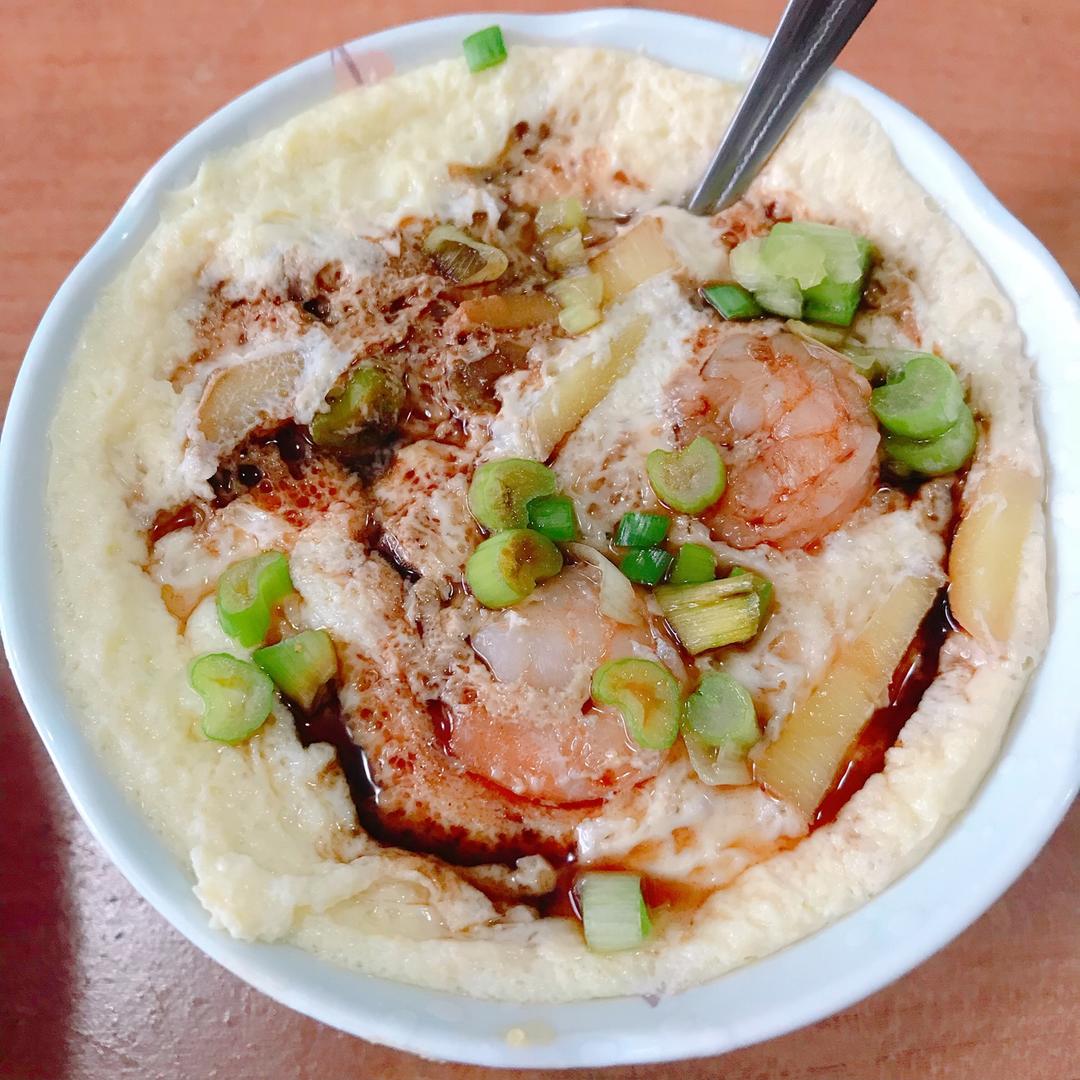 虾仁豆腐蒸水蛋