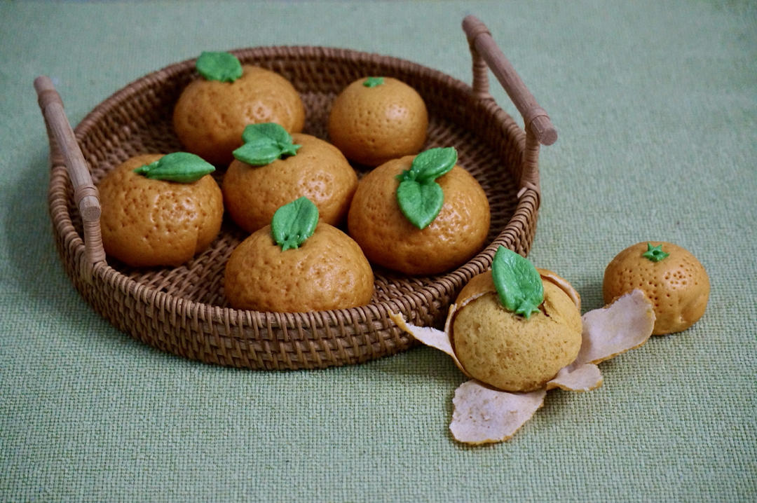 可剥皮的橘子🍊卡通果蔬仿真橘子造型馒头