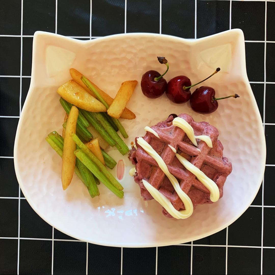 紫薯华夫饼