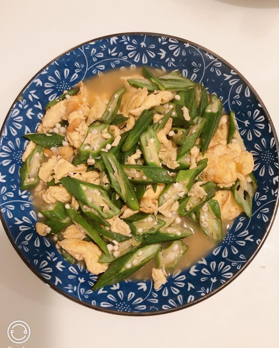 秋葵炒鸡蛋
