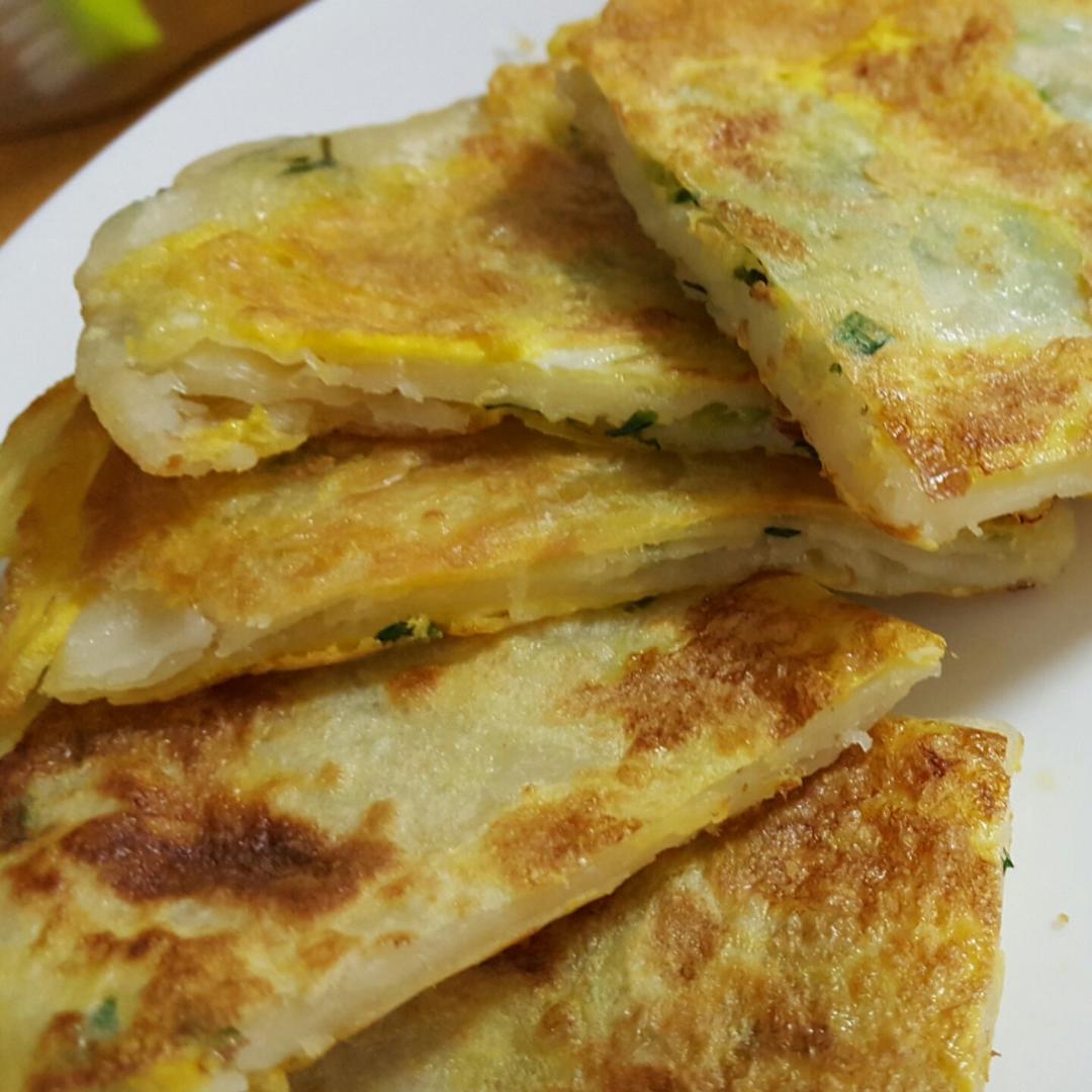 池柳初舒做的鸡蛋葱油饼