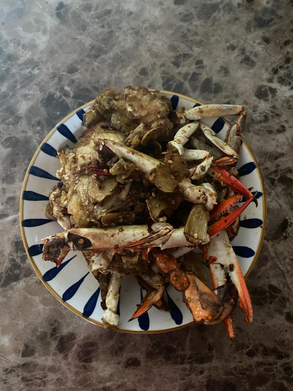 葱姜炒梭子蟹（very easy）