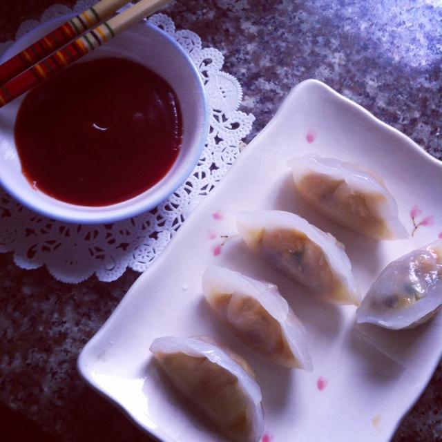 水晶虾仁蒸饺