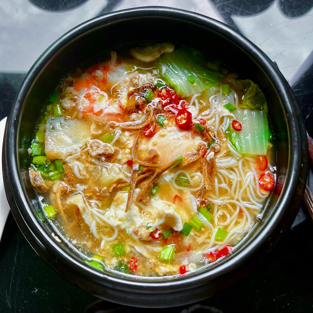 肉沫鸡蛋汤面