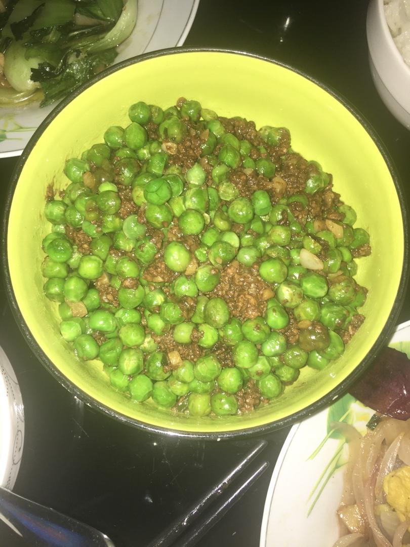 蒜香肉末豌豆
