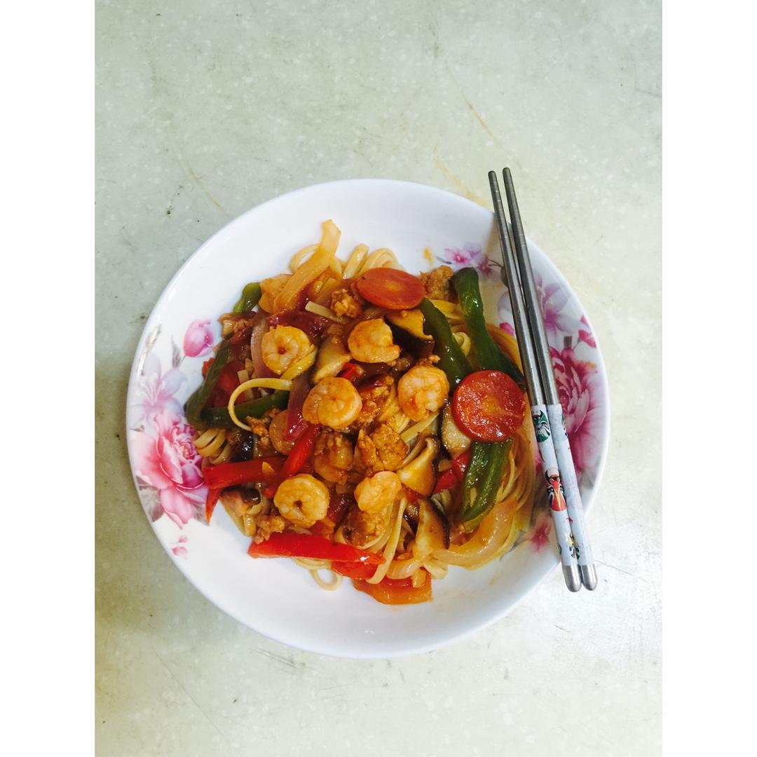 #挑战必胜客#西班牙风情海鲜意面