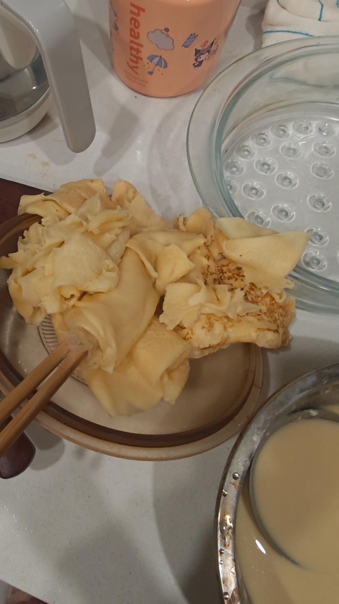 可甜可咸，可软可脆的烙饼卷菜😜