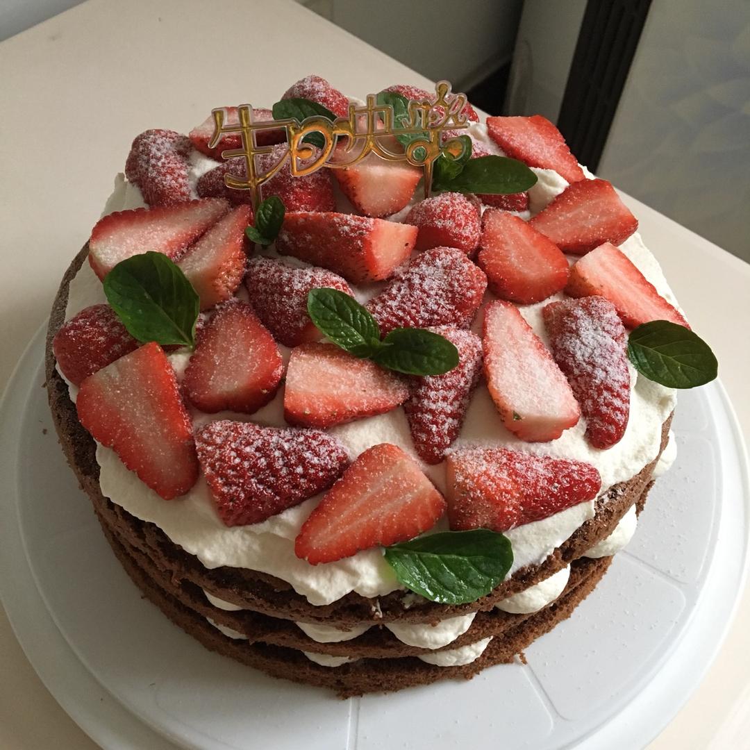 【零失败】不会裱花没关系的水果裸蛋糕 芒果裸蛋糕 完美戚风胚