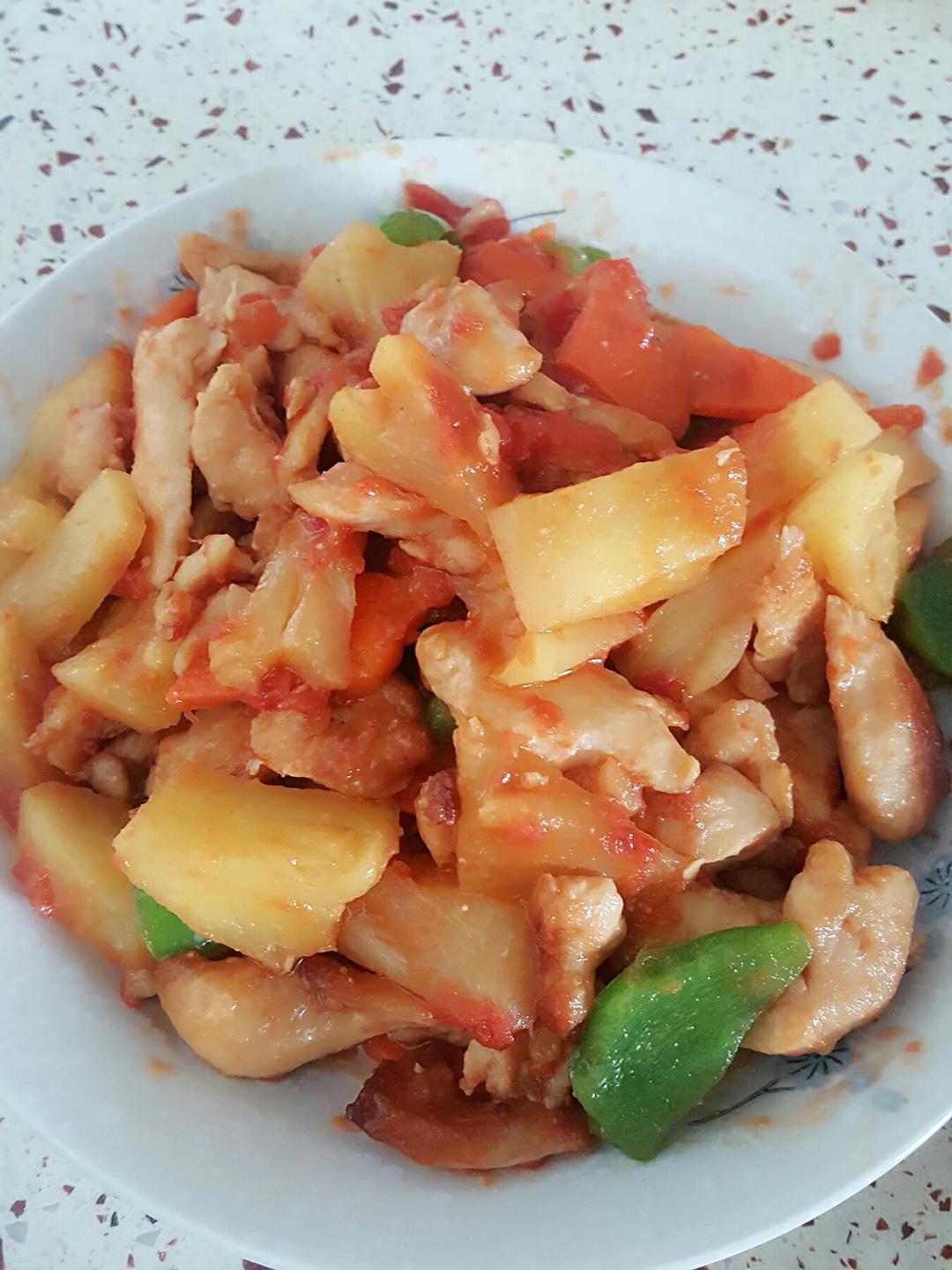 手机用户1090_jsui做的菠萝炒鸡胸肉