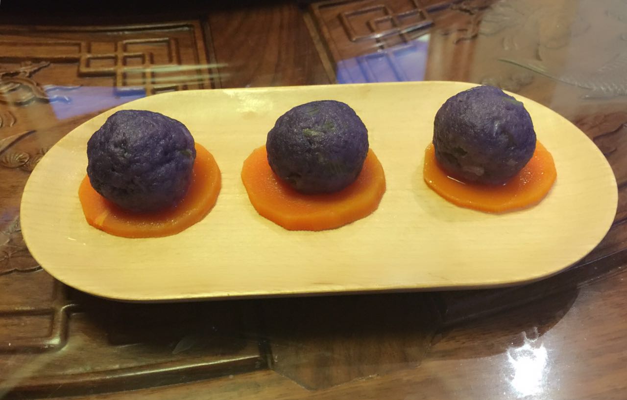 紫甘蓝蔬菜水晶丸子---营养丰富不长肉的做法