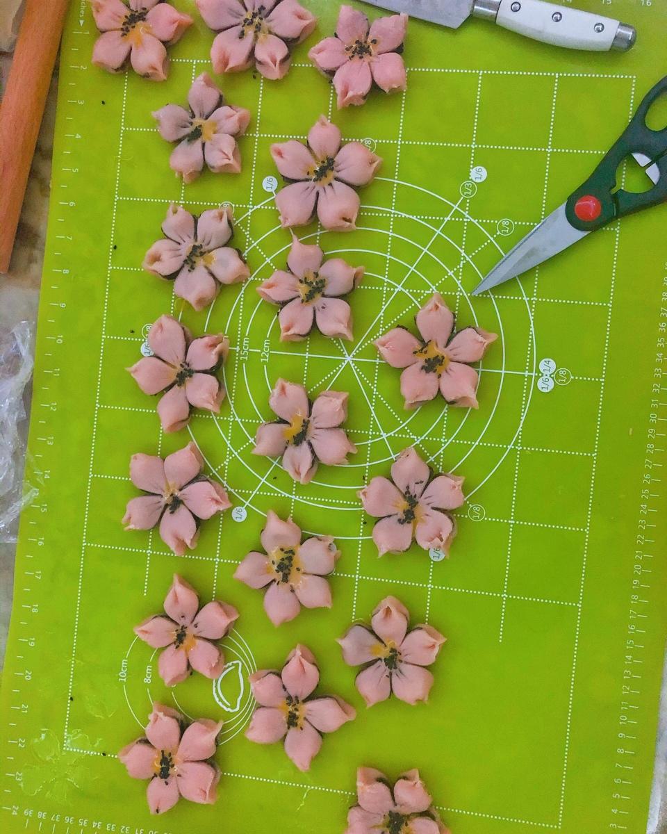 手残党版🌸桃花酥🍀四叶草酥菊花酥-不醒面 超简单