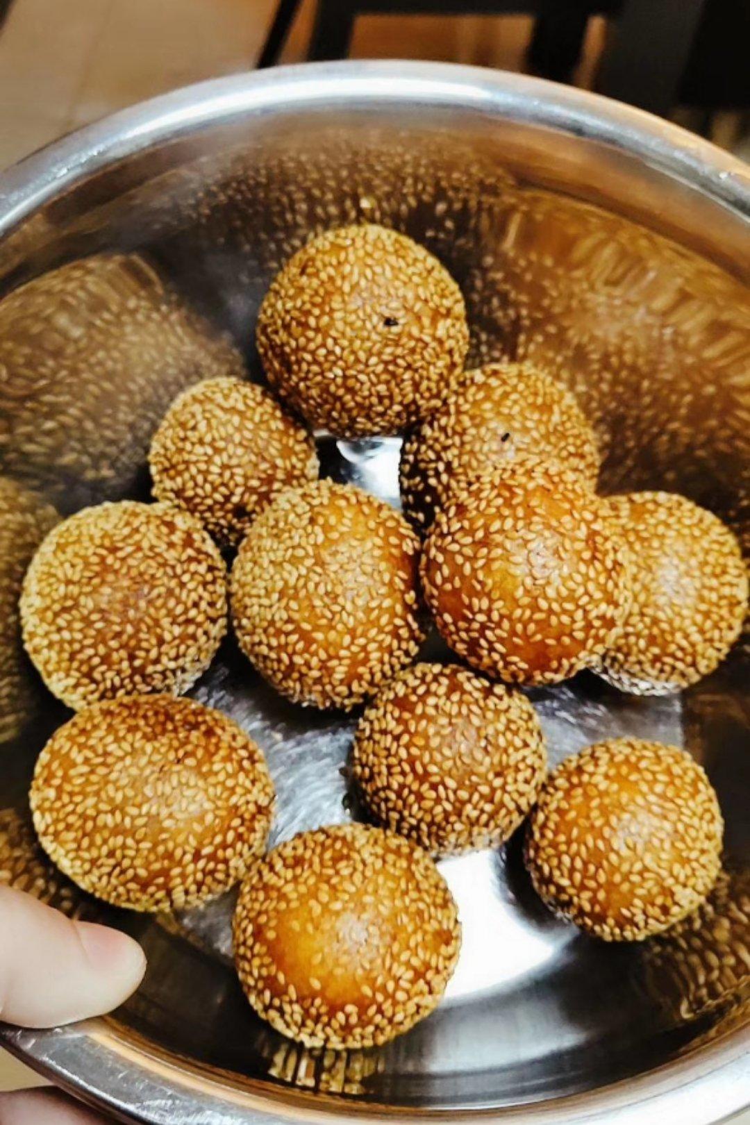 南瓜糯米粉空心麻球