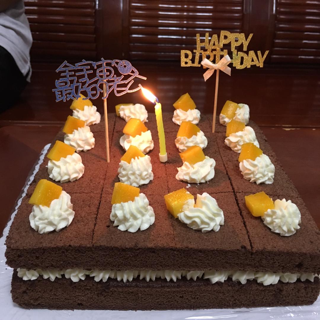 可可方形装饰蛋糕