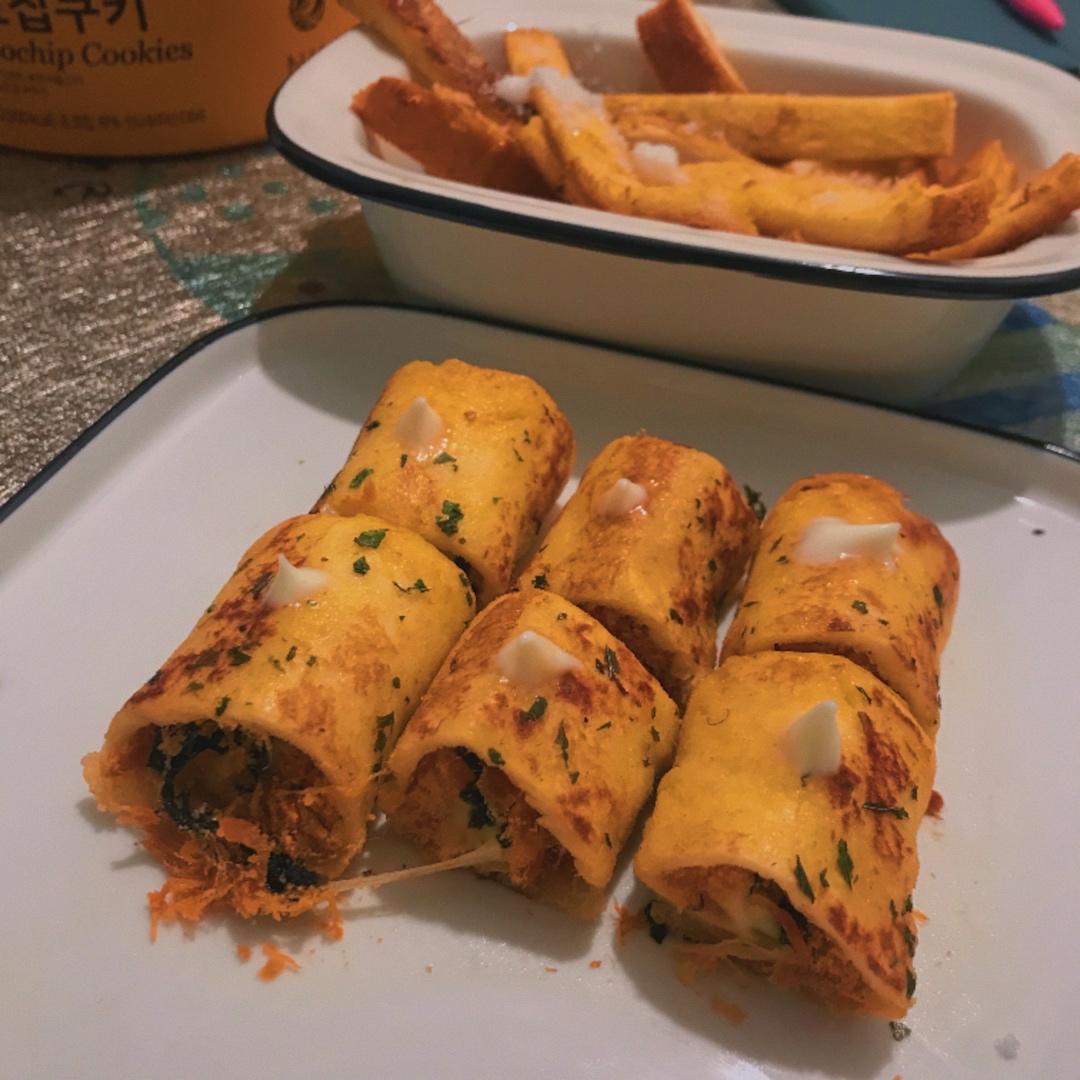 平底锅版～爆好吃的肉松吐司卷