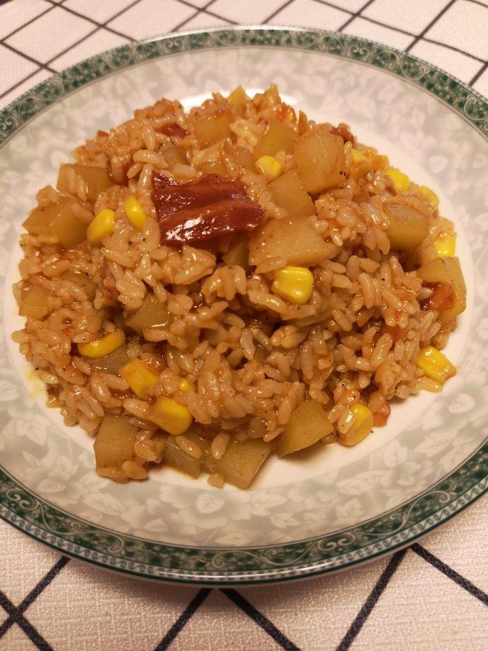 番茄土豆烩饭！剩米饭的终结者