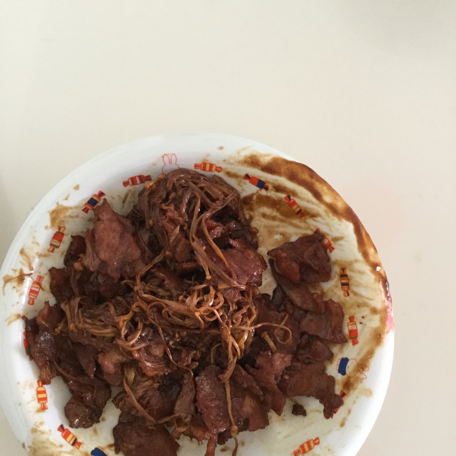 培根炒金针菇