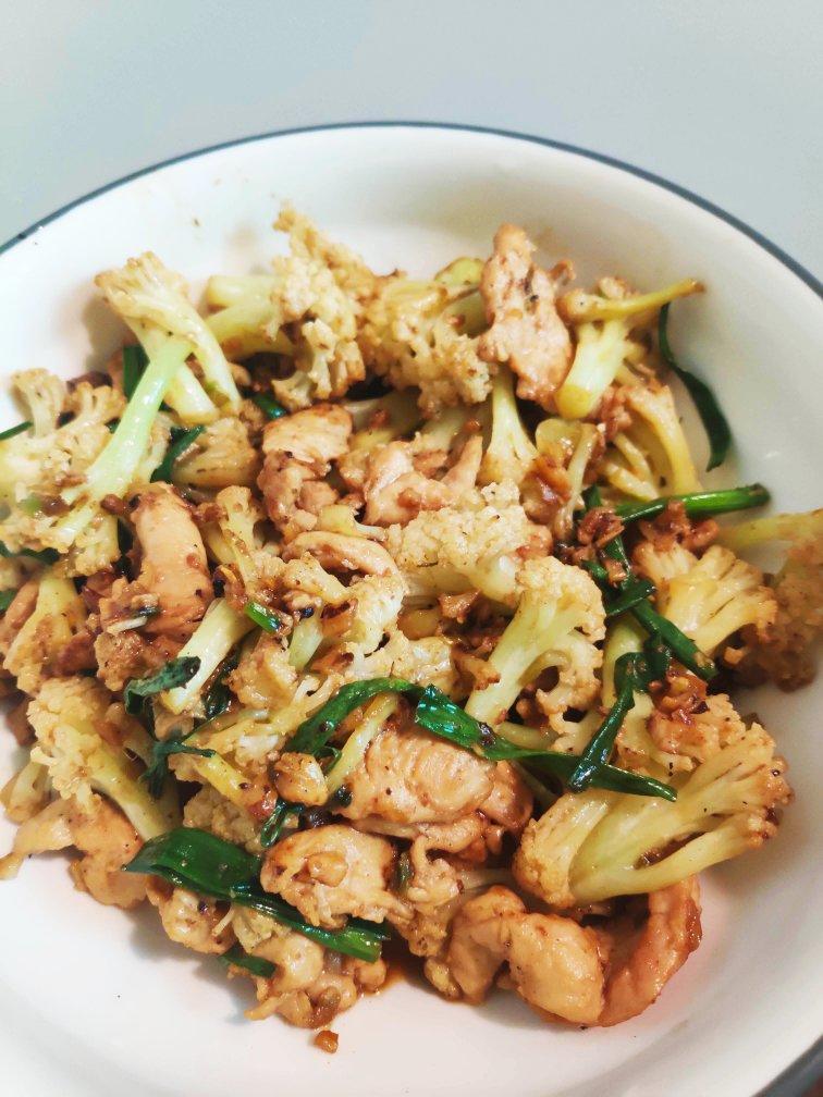 干煸菜花（花菜炒肉）