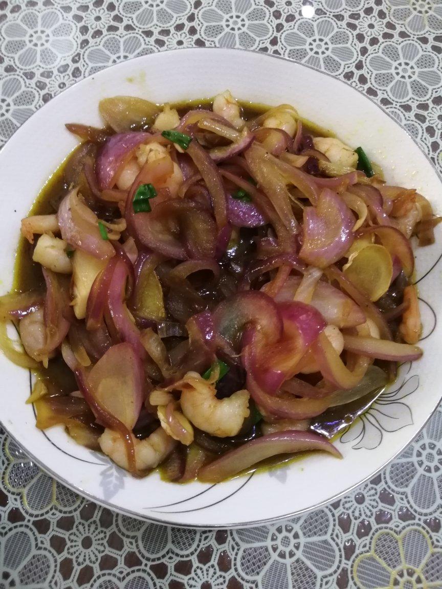 洋葱炒虾仁
