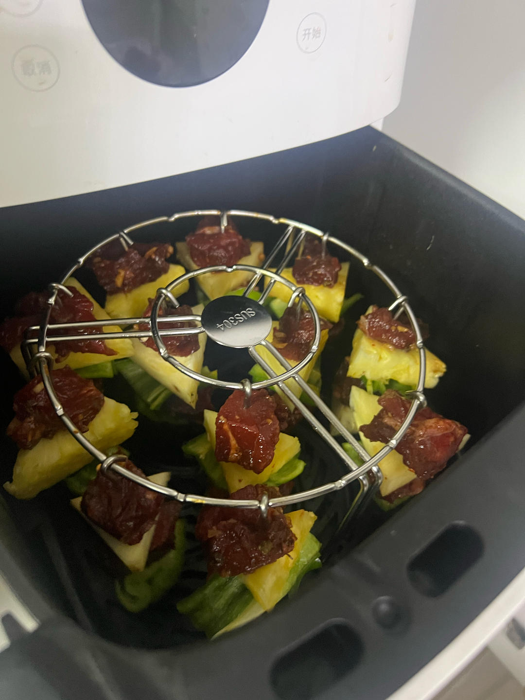 减脂期也可以吃的空气炸锅版菠萝牛肉串