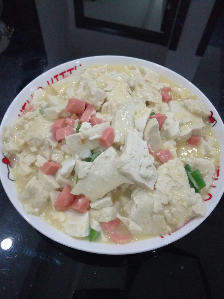 咸蛋烧豆腐～～孩子爱吃的下饭菜！