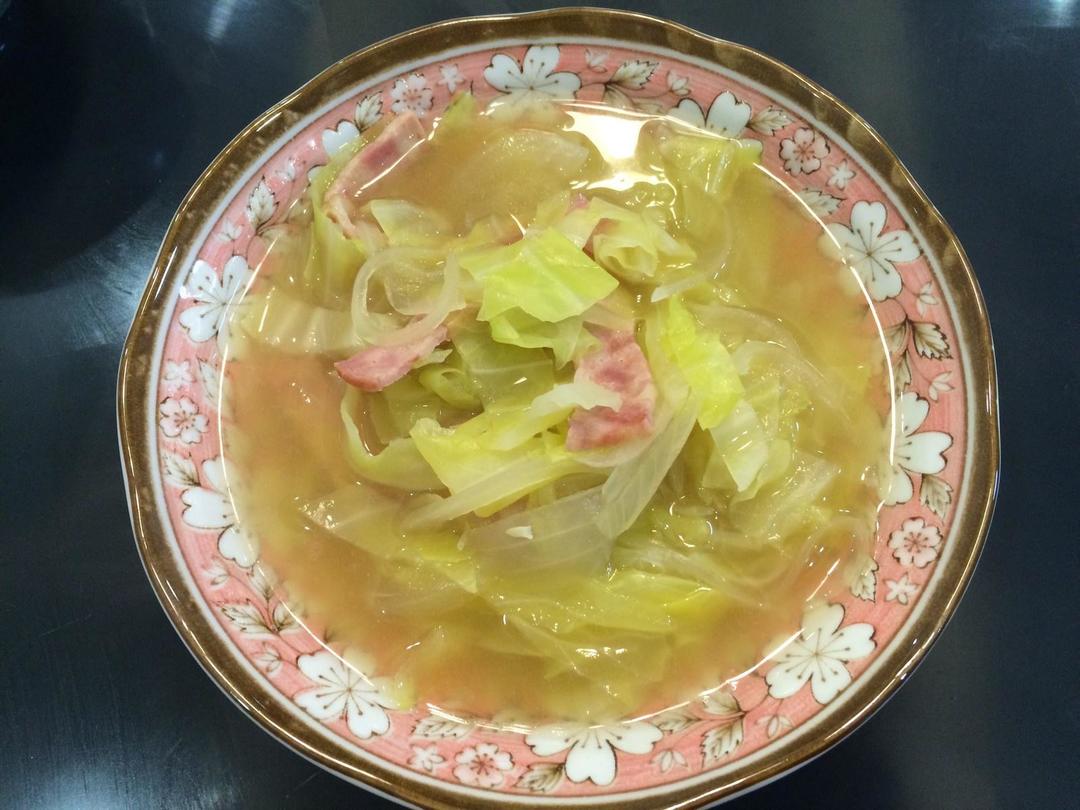 昨日的美食 之高丽菜培根浓汤的做法步骤图 Freshtime 下厨房