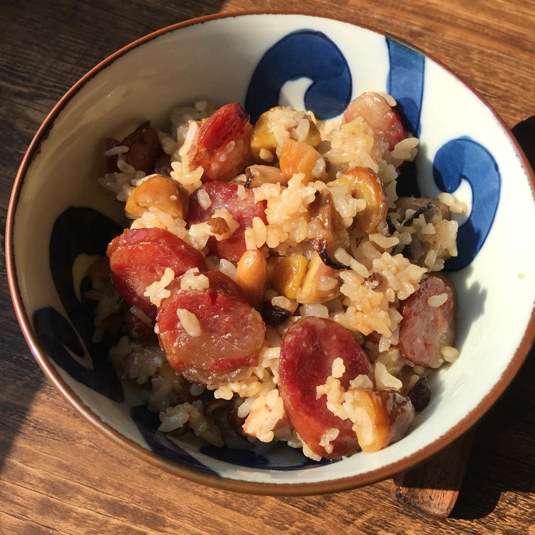 腊肠香菇栗子焖饭