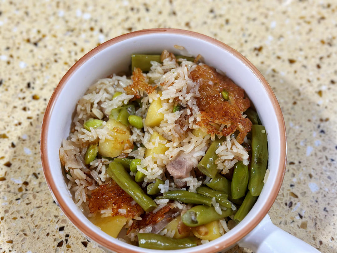 电饭煲豆角土豆焖饭的做法 步骤6