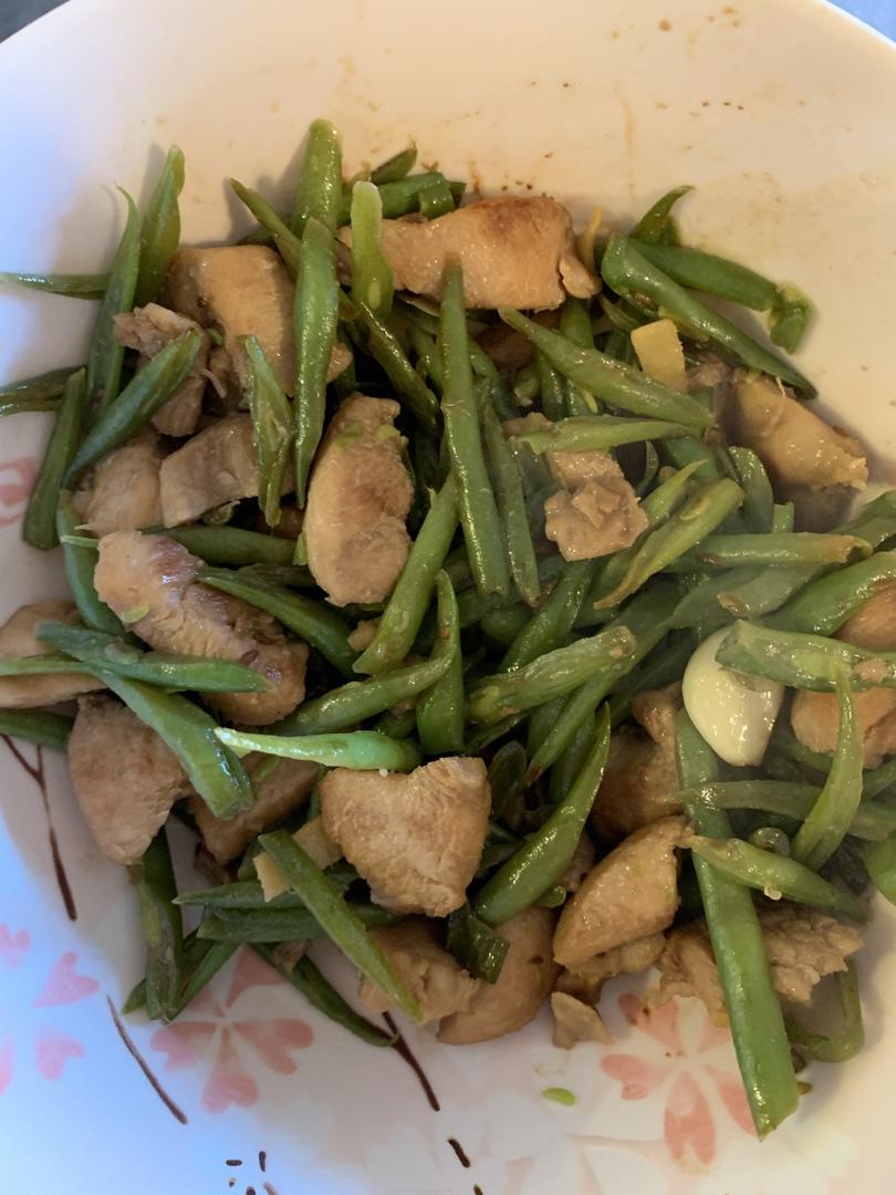 孜然豆角鸡丁「下饭菜」