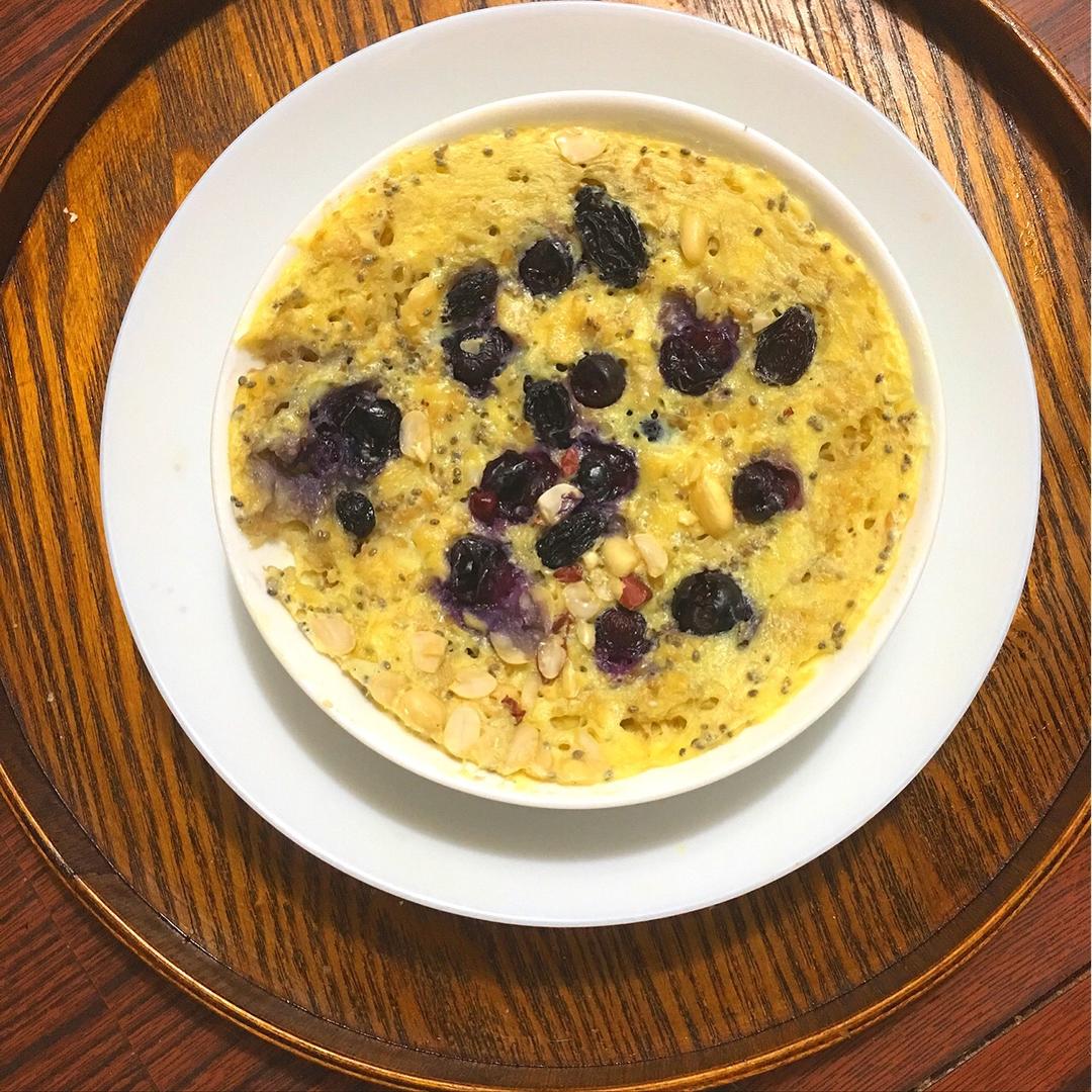 爆浆蓝莓荞麦布丁 —【微波志】