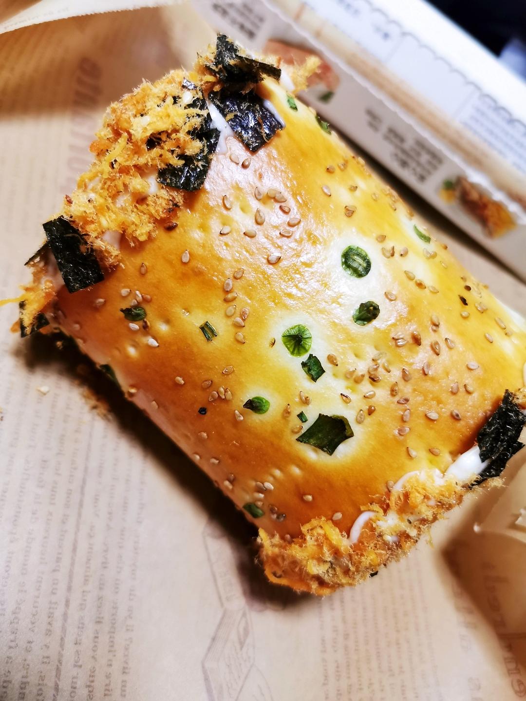 超好吃的香葱肉松面包卷