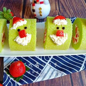 圣诞菠菜草莓蛋糕卷的做法 步骤20
