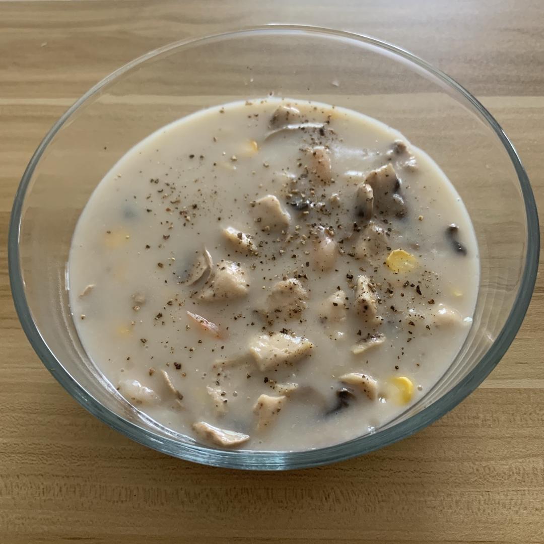 低脂奶油蘑菇汤🍄[不用黄油和奶油超简单]