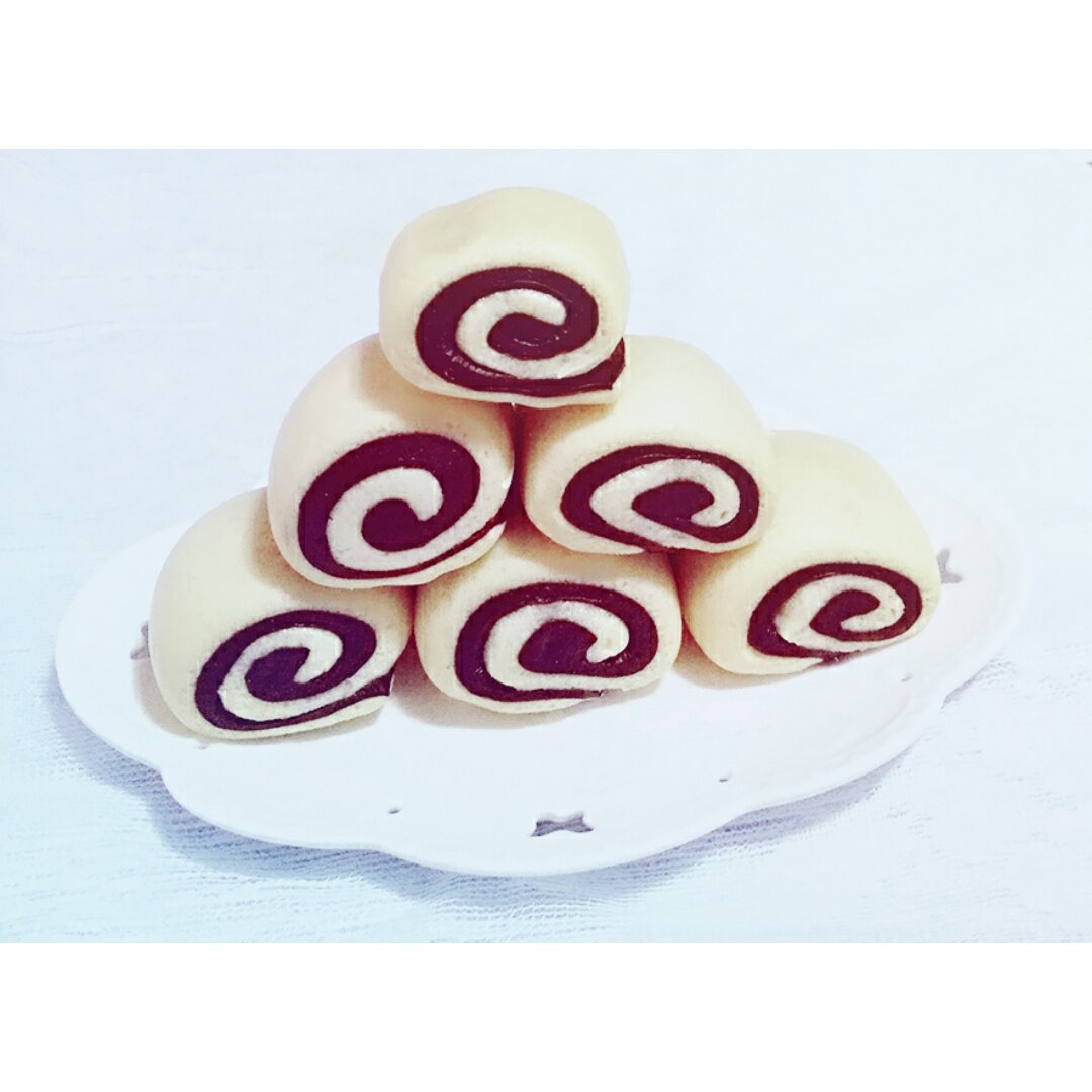 悦怡0604做的可可双色蜂蜜面包卷