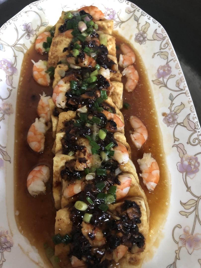 虾仁蒸日本豆腐