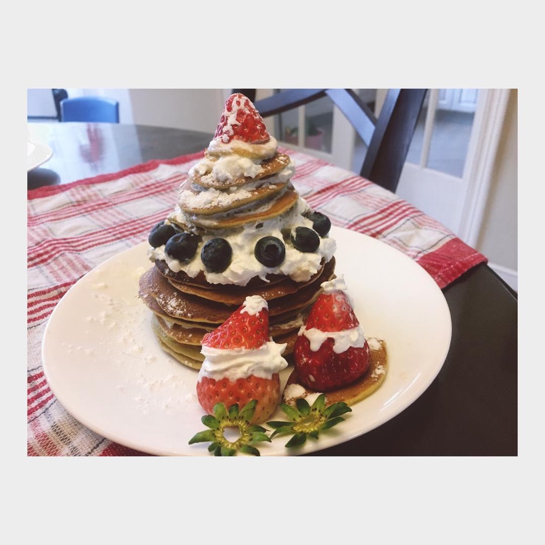 抹茶厚松饼圣诞树