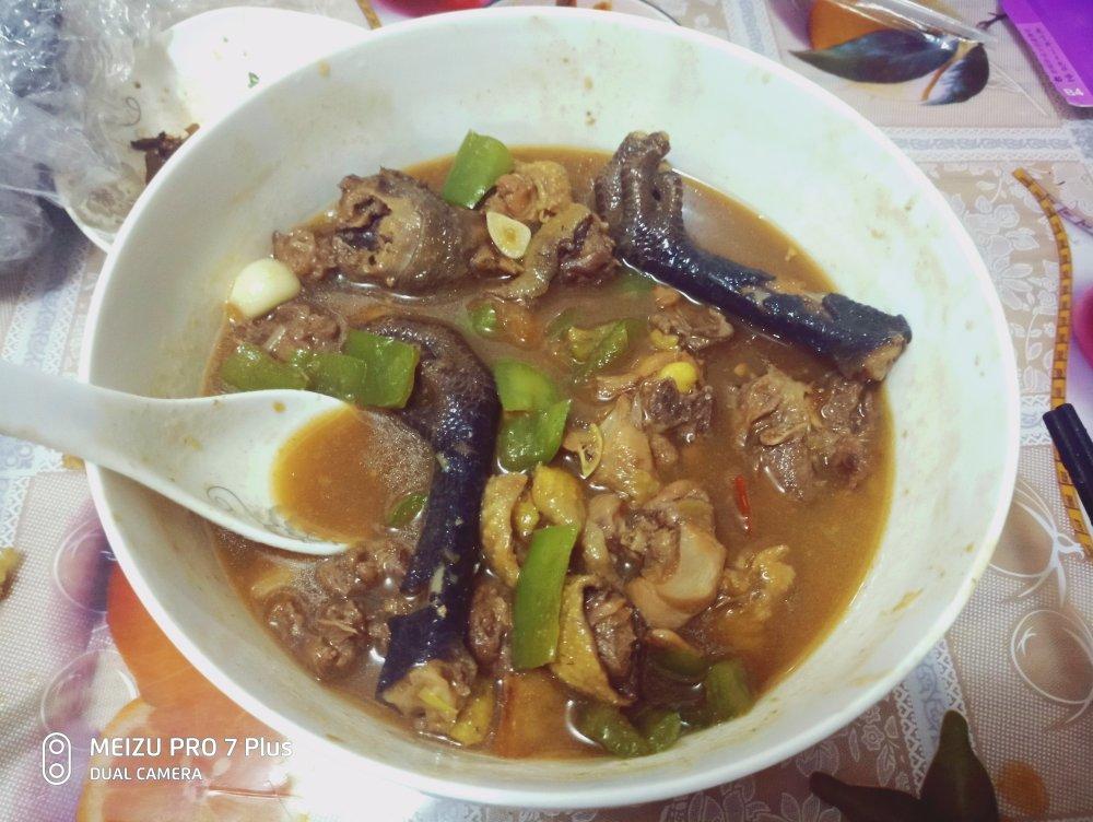 家常大盘鸡加手擀宽面