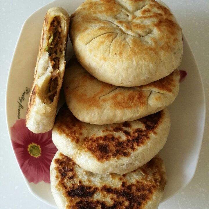 蓉果做的油酥肉火烧 pork pie