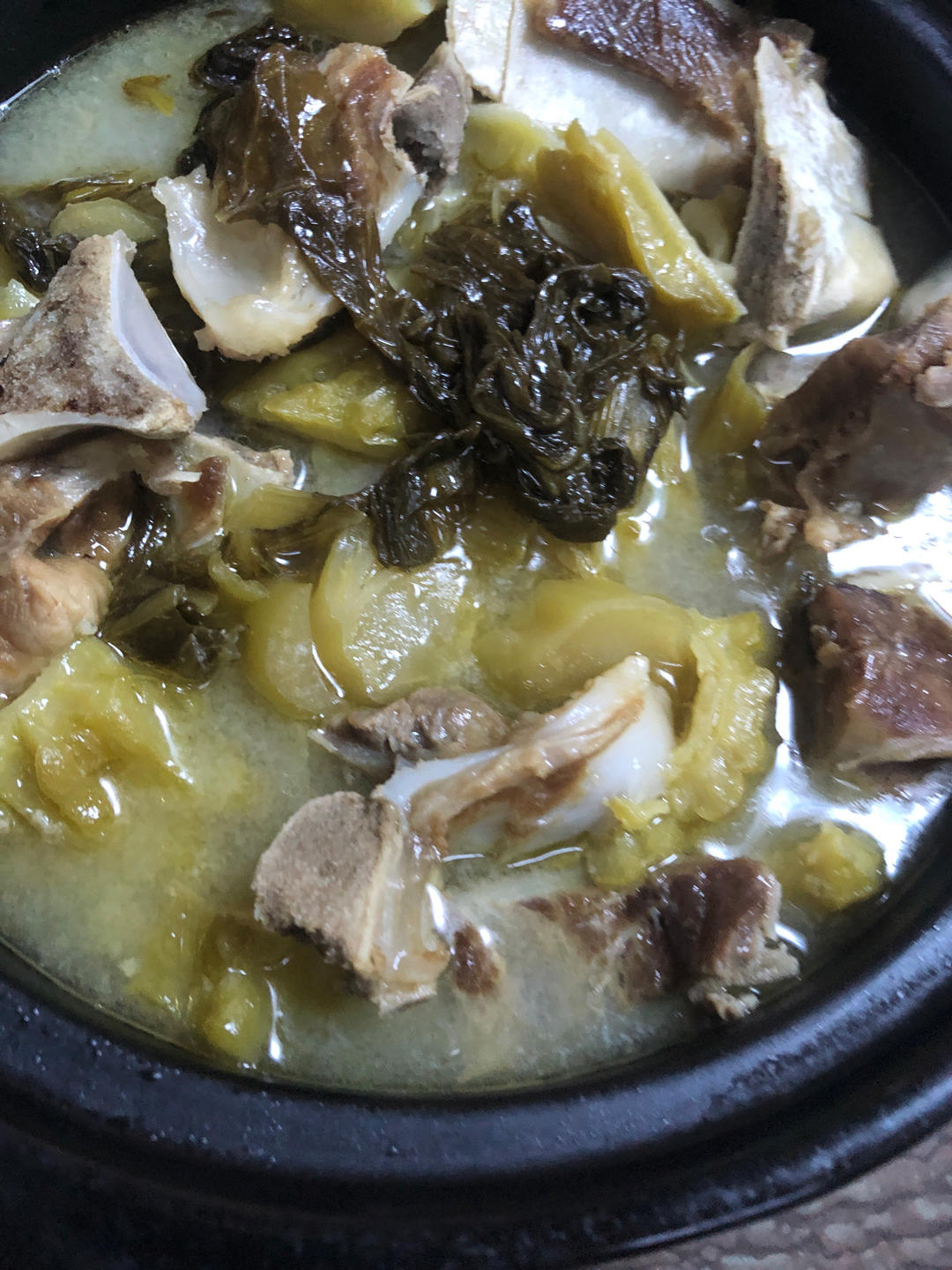 排骨黄豆苦瓜咸菜叶汤