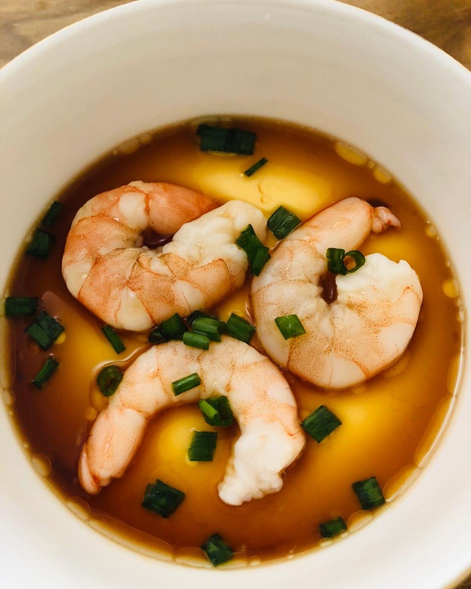 虾仁豆腐蒸水蛋