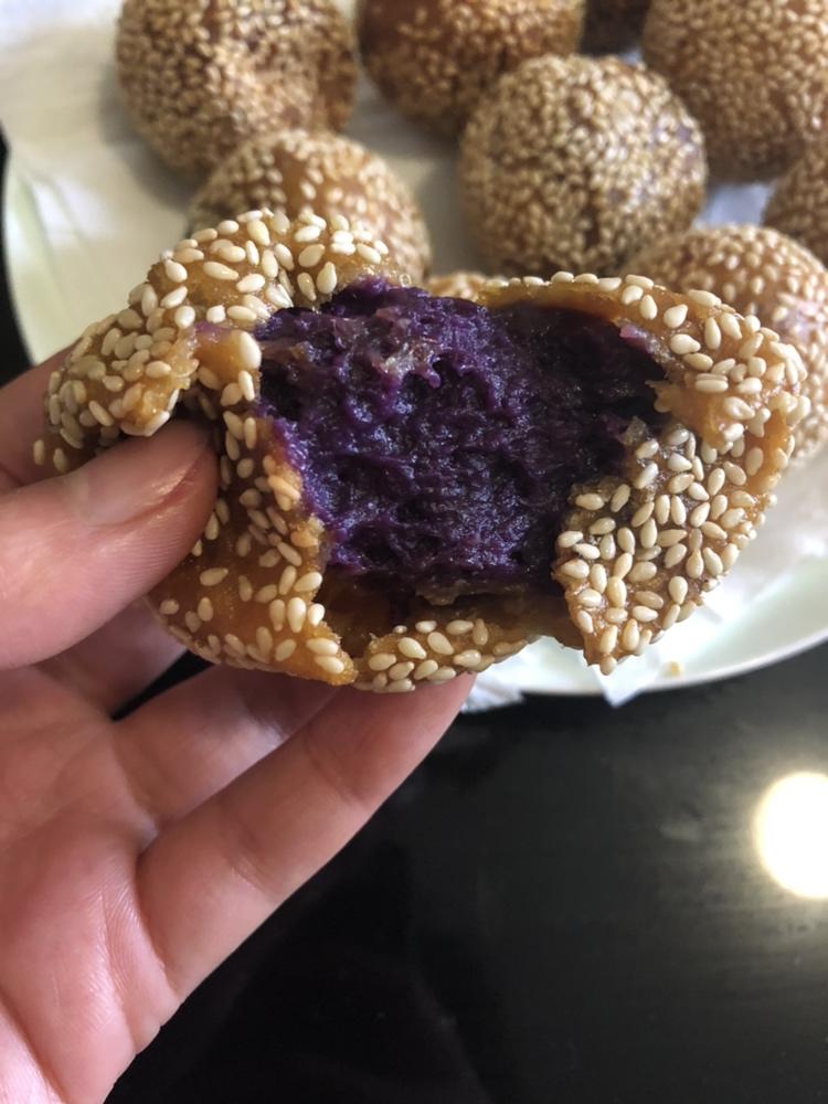 紫薯馅麻团