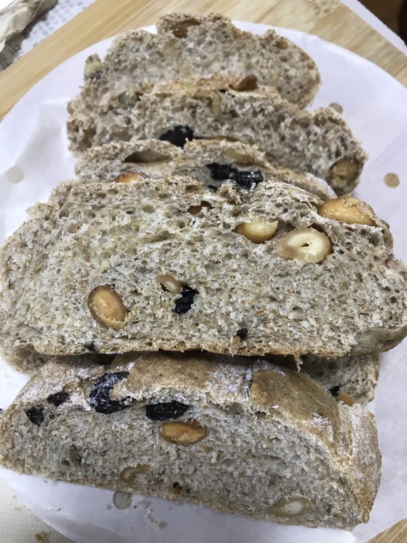 全麦蔓越莓核桃软欧包