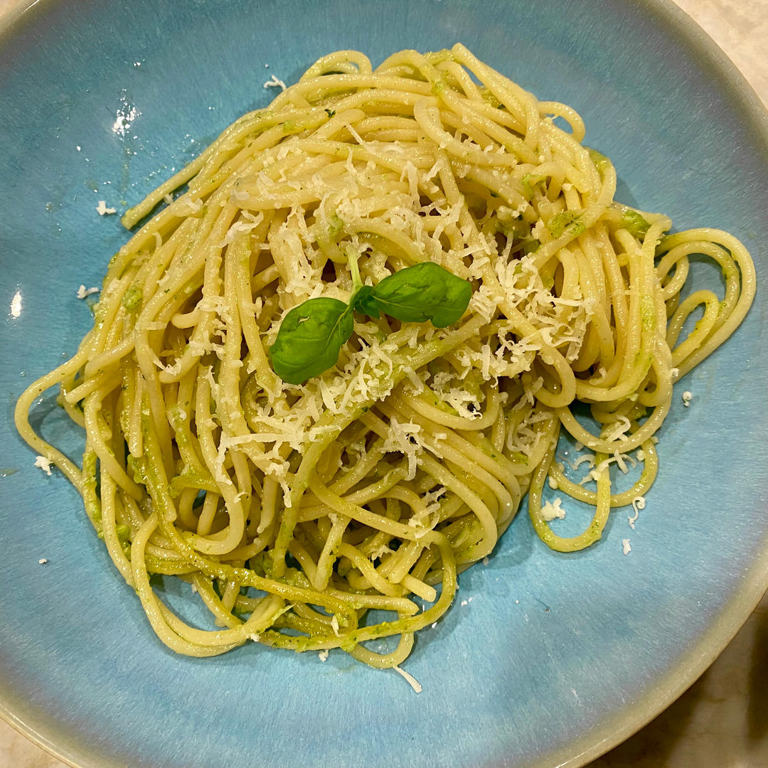 几分钟搞定pesto spaghetti青酱和青酱意面一起搞定