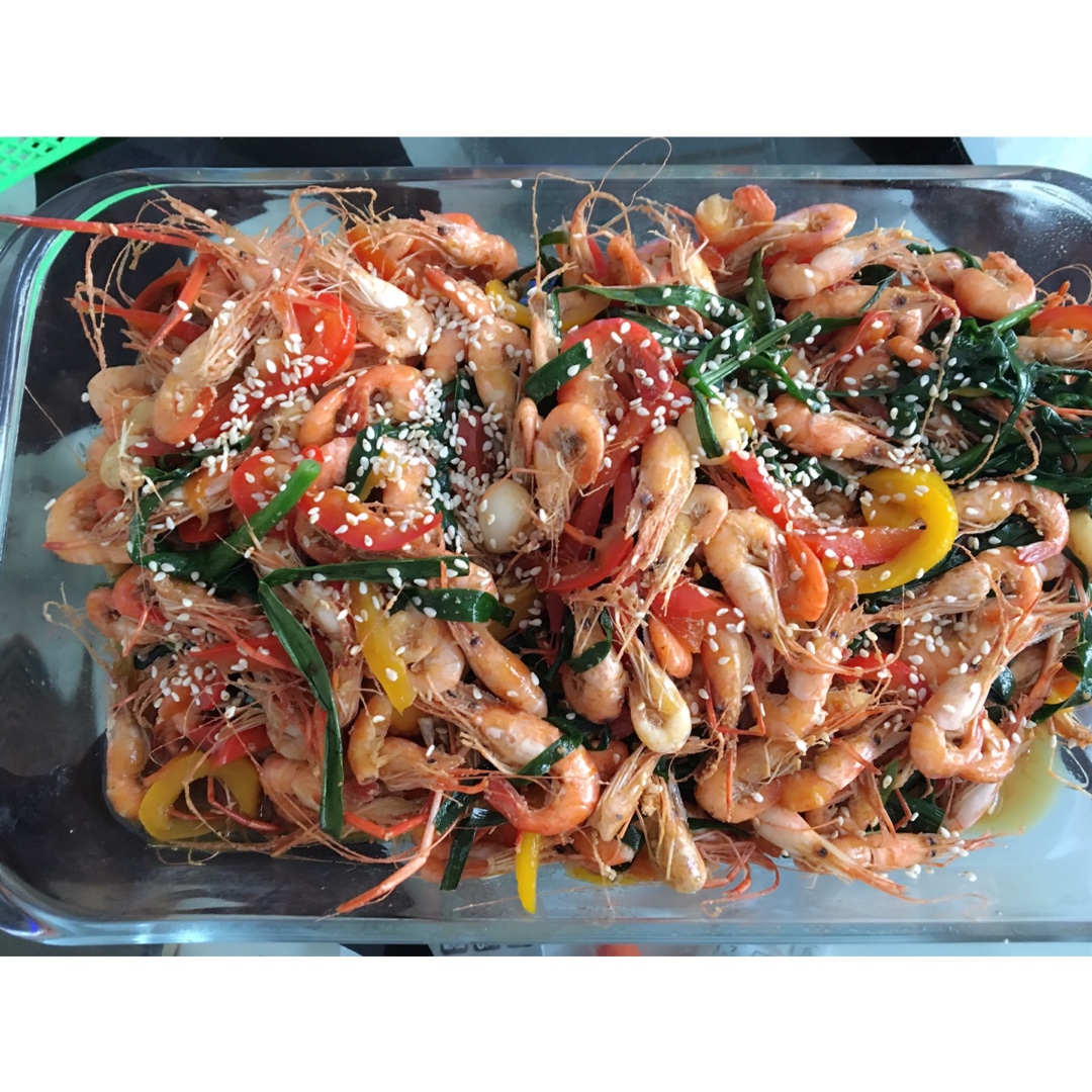 韭菜炒河虾